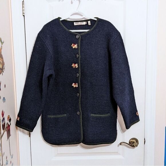 Vintage WOOL knit sweater shacket jacket size M @A - Picture 2 of 10